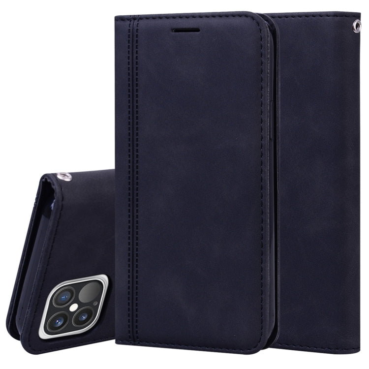 For iPhone 12 Pro Max Frosted Business Magnetic Horizontal Flip PU Leather Case with Holder & Card Slot & Lanyard
