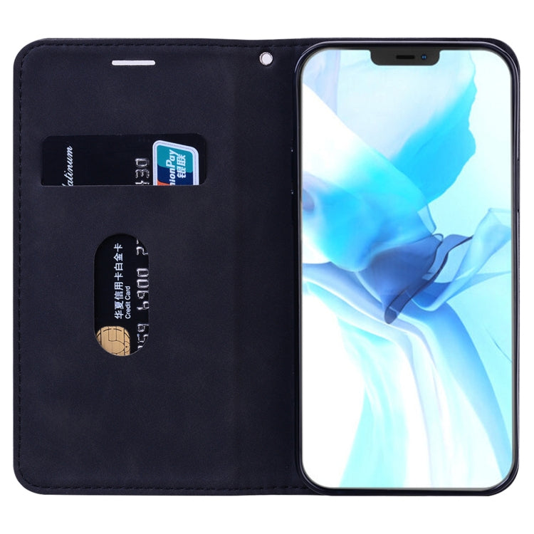 For iPhone 12 Pro Max Frosted Business Magnetic Horizontal Flip PU Leather Case with Holder & Card Slot & Lanyard