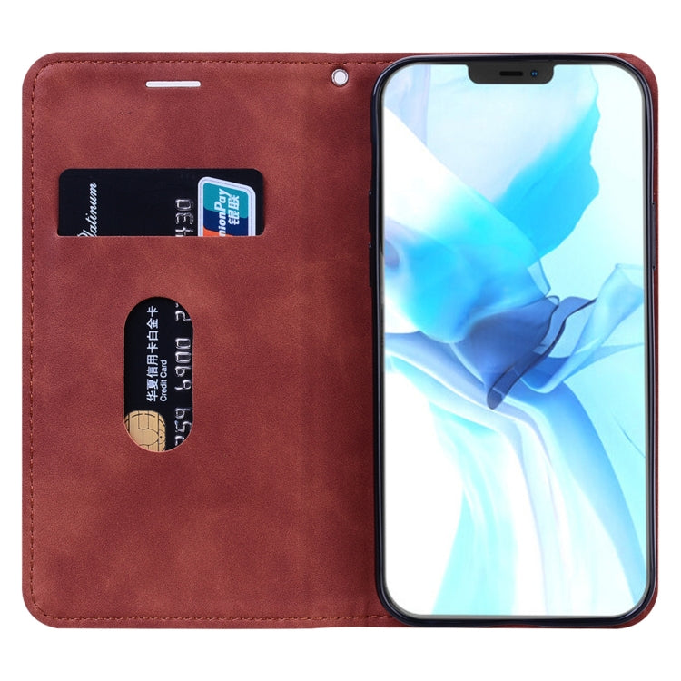 For iPhone 12 Pro Max Frosted Business Magnetic Horizontal Flip PU Leather Case with Holder & Card Slot & Lanyard