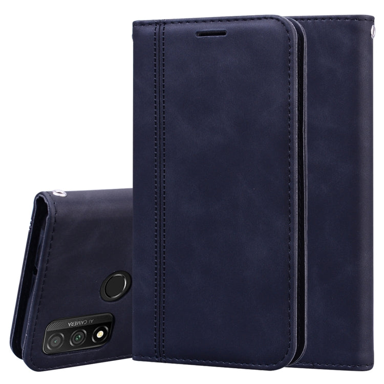 For Huawei P Smart (2020) Frosted Business Magnetic Horizontal Flip PU Leather Case with Holder & Card Slot & Lanyard