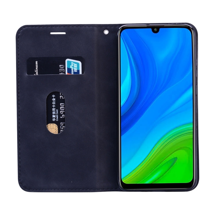 For Huawei P Smart (2020) Frosted Business Magnetic Horizontal Flip PU Leather Case with Holder & Card Slot & Lanyard