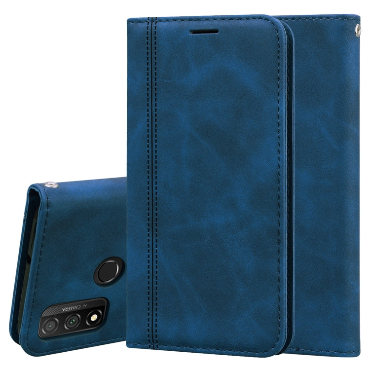 For Huawei P Smart (2020) Frosted Business Magnetic Horizontal Flip PU Leather Case with Holder & Card Slot & Lanyard