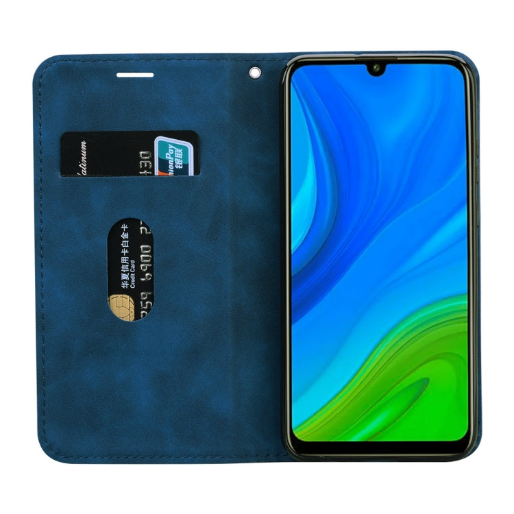 For Huawei P Smart (2020) Frosted Business Magnetic Horizontal Flip PU Leather Case with Holder & Card Slot & Lanyard