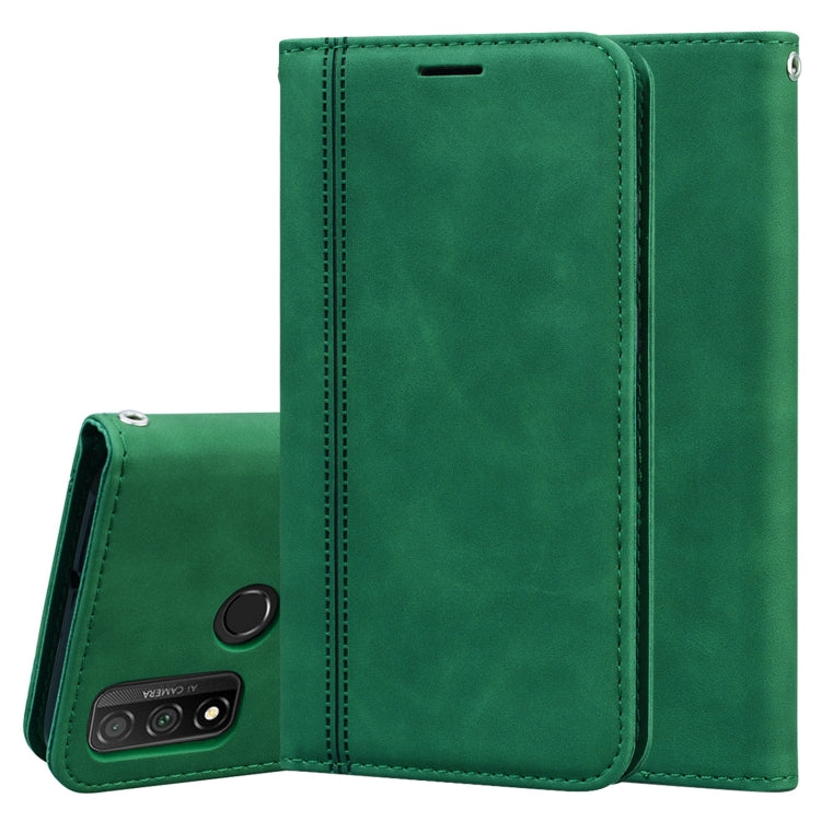 For Huawei P Smart (2020) Frosted Business Magnetic Horizontal Flip PU Leather Case with Holder & Card Slot & Lanyard