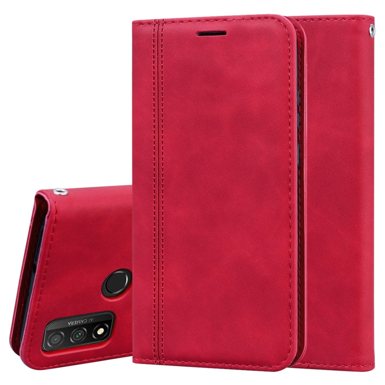 For Huawei P Smart (2020) Frosted Business Magnetic Horizontal Flip PU Leather Case with Holder & Card Slot & Lanyard