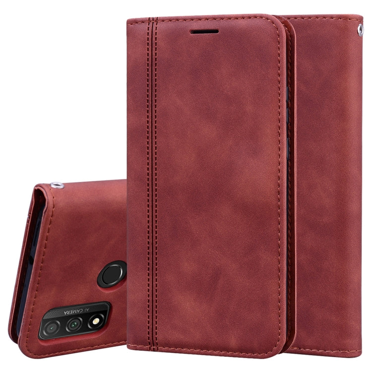 For Huawei P Smart (2020) Frosted Business Magnetic Horizontal Flip PU Leather Case with Holder & Card Slot & Lanyard