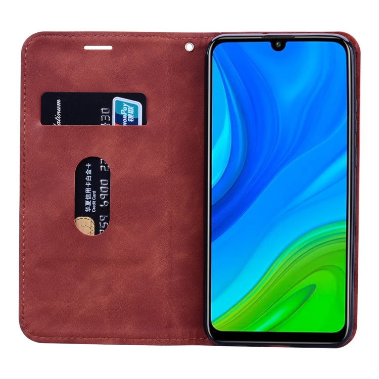 For Huawei P Smart (2020) Frosted Business Magnetic Horizontal Flip PU Leather Case with Holder & Card Slot & Lanyard