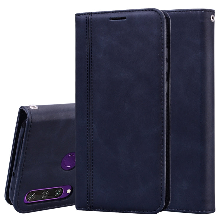 For Huawei Y6p (2020) Frosted Business Magnetic Horizontal Flip PU Leather Case with Holder & Card Slot & Lanyard