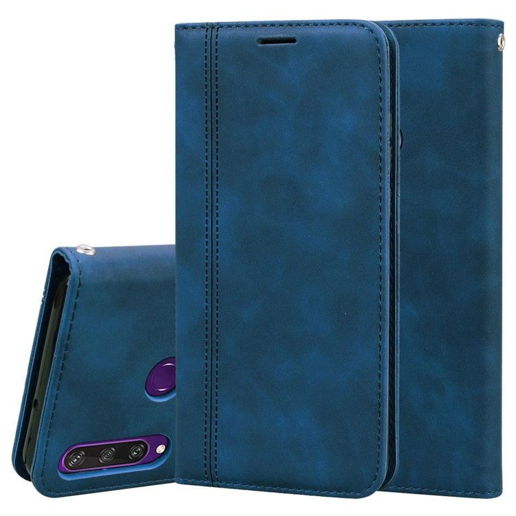 For Huawei Y6p (2020) Frosted Business Magnetic Horizontal Flip PU Leather Case with Holder & Card Slot & Lanyard