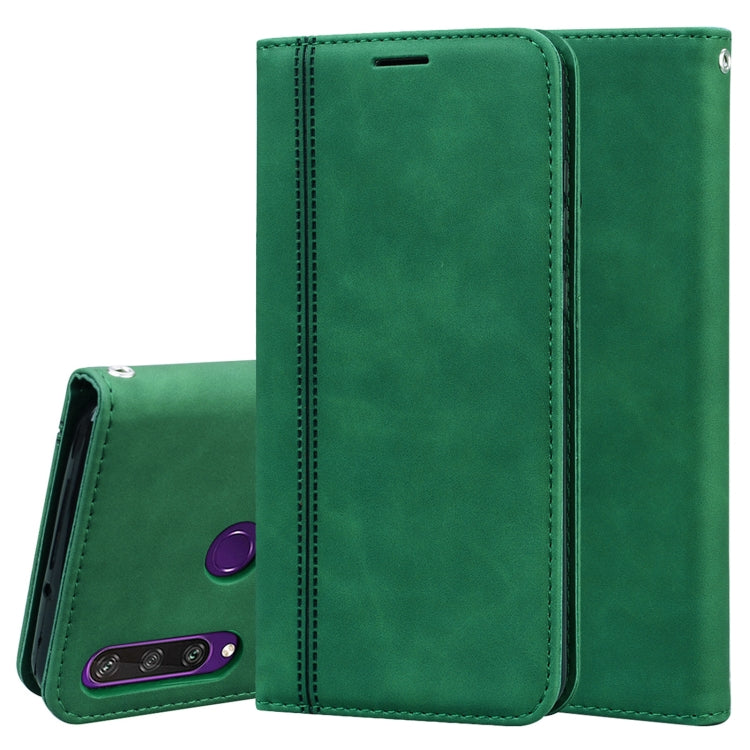For Huawei Y6p (2020) Frosted Business Magnetic Horizontal Flip PU Leather Case with Holder & Card Slot & Lanyard