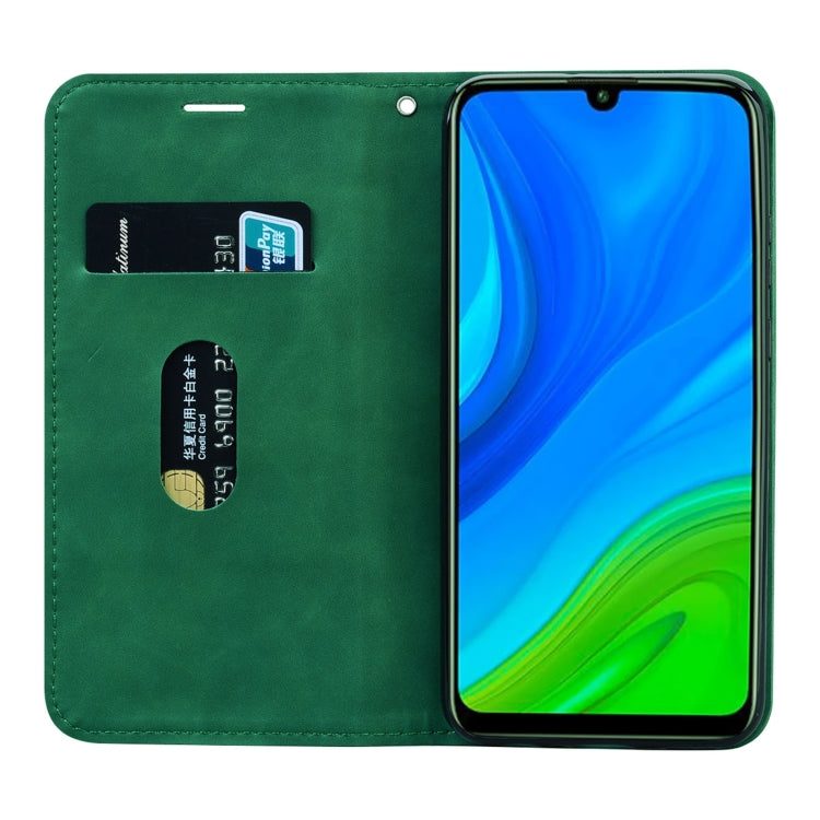 For Huawei Y6p (2020) Frosted Business Magnetic Horizontal Flip PU Leather Case with Holder & Card Slot & Lanyard