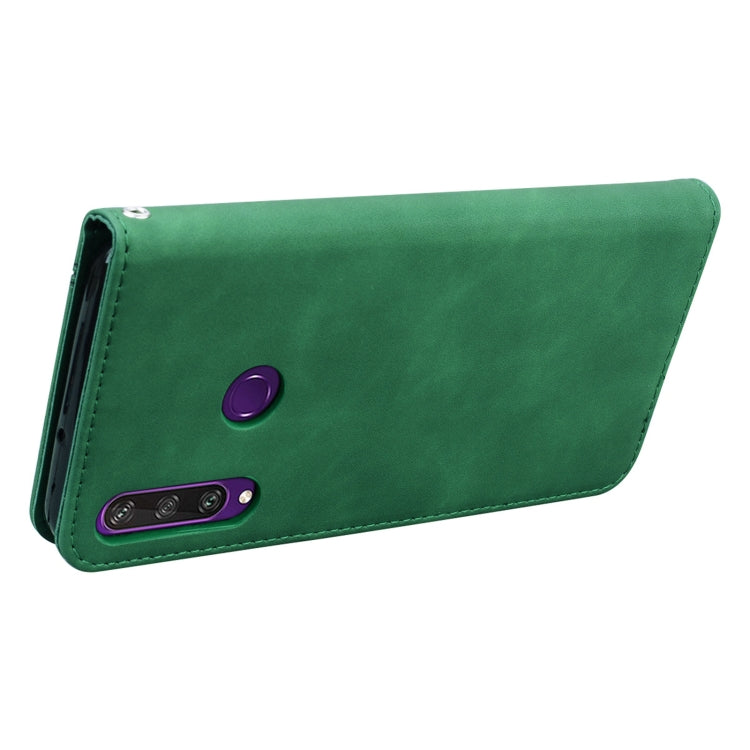For Huawei Y6p (2020) Frosted Business Magnetic Horizontal Flip PU Leather Case with Holder & Card Slot & Lanyard