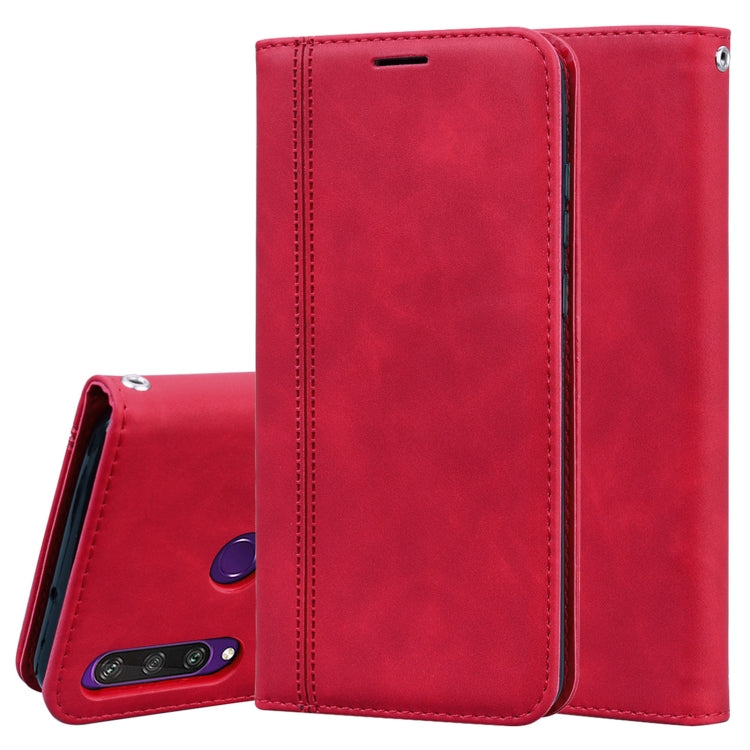 For Huawei Y6p (2020) Frosted Business Magnetic Horizontal Flip PU Leather Case with Holder & Card Slot & Lanyard