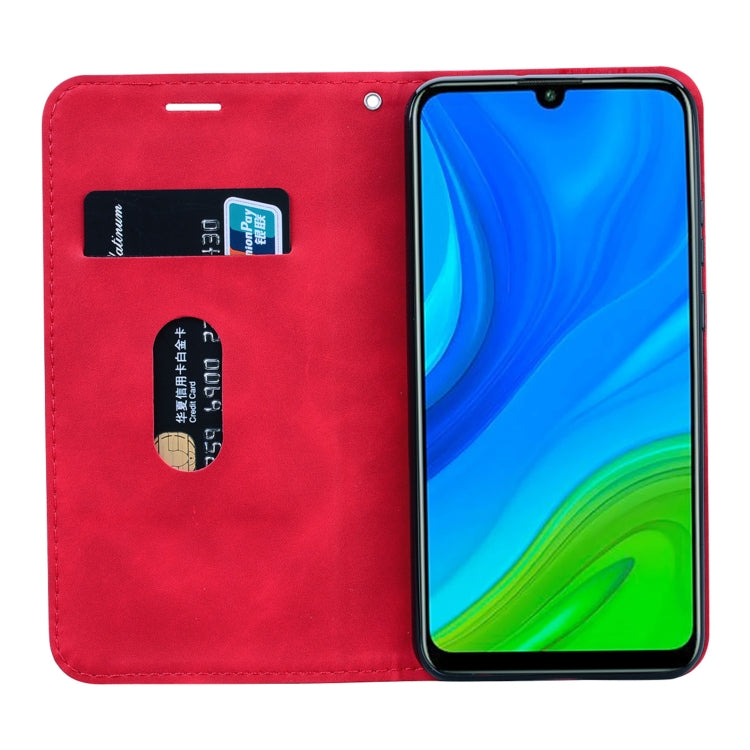 For Huawei Y6p (2020) Frosted Business Magnetic Horizontal Flip PU Leather Case with Holder & Card Slot & Lanyard