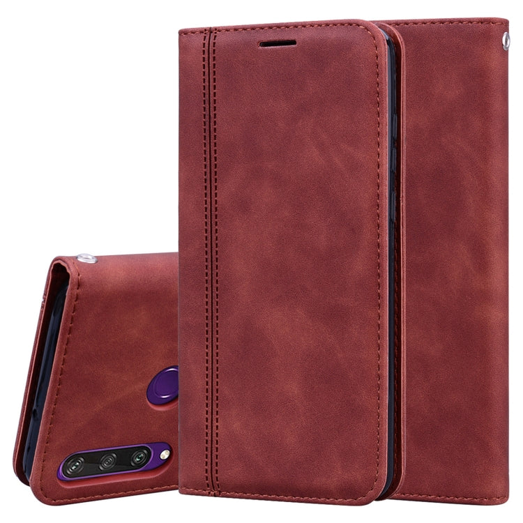 For Huawei Y6p (2020) Frosted Business Magnetic Horizontal Flip PU Leather Case with Holder & Card Slot & Lanyard