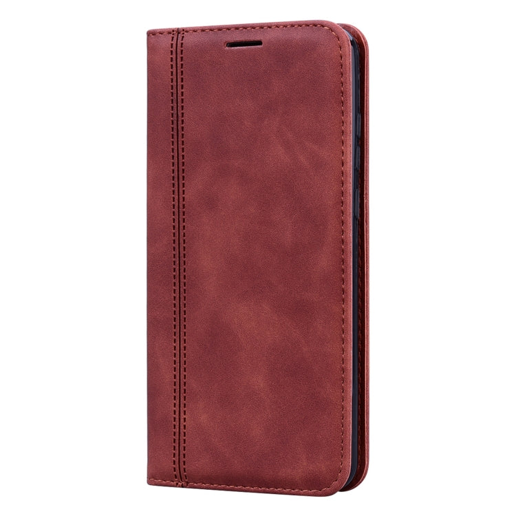 For Huawei Y6p (2020) Frosted Business Magnetic Horizontal Flip PU Leather Case with Holder & Card Slot & Lanyard