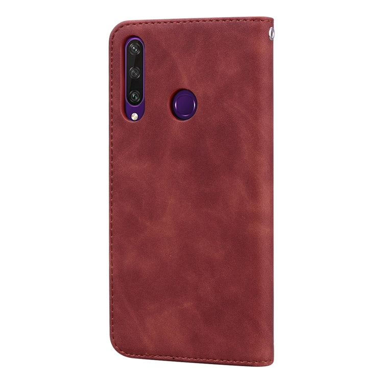 For Huawei Y6p (2020) Frosted Business Magnetic Horizontal Flip PU Leather Case with Holder & Card Slot & Lanyard