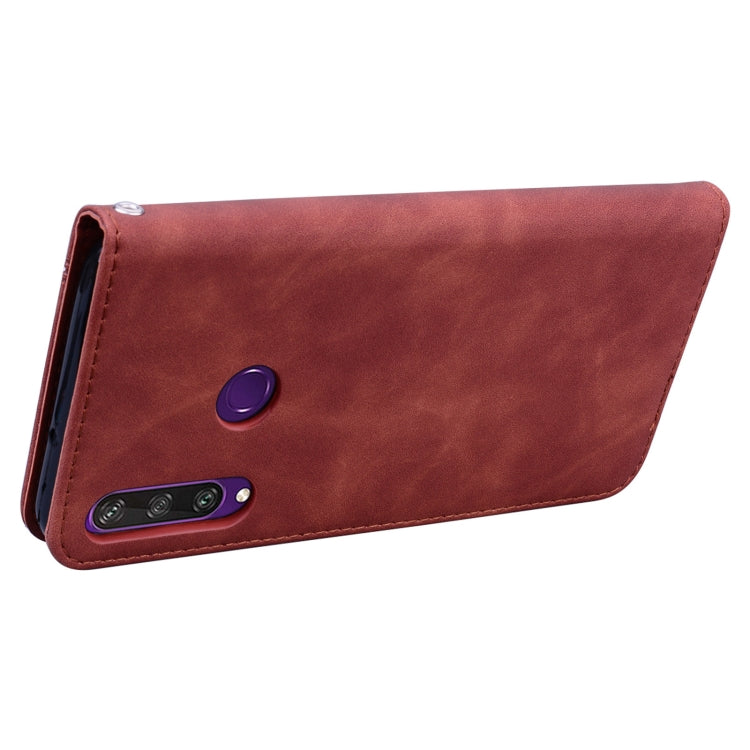 For Huawei Y6p (2020) Frosted Business Magnetic Horizontal Flip PU Leather Case with Holder & Card Slot & Lanyard