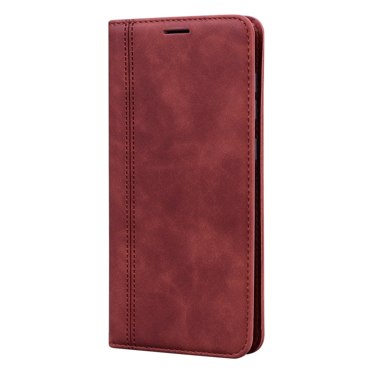 For Samsung Galaxy A21s Frosted Business Magnetic Horizontal Flip PU Leather Case with Holder & Card Slot & Lanyard