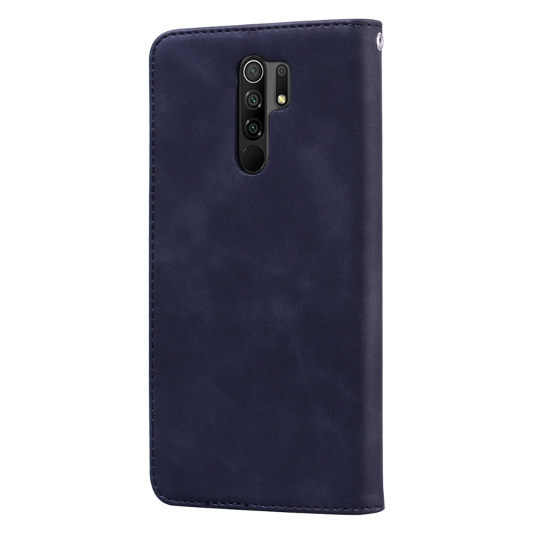 For Xiaomi Redmi 9 Frosted Business Magnetic Horizontal Flip PU Leather Case with Holder & Card Slot & Lanyard