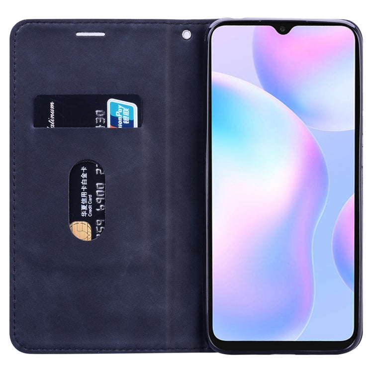 For Xiaomi Redmi 9 Frosted Business Magnetic Horizontal Flip PU Leather Case with Holder & Card Slot & Lanyard