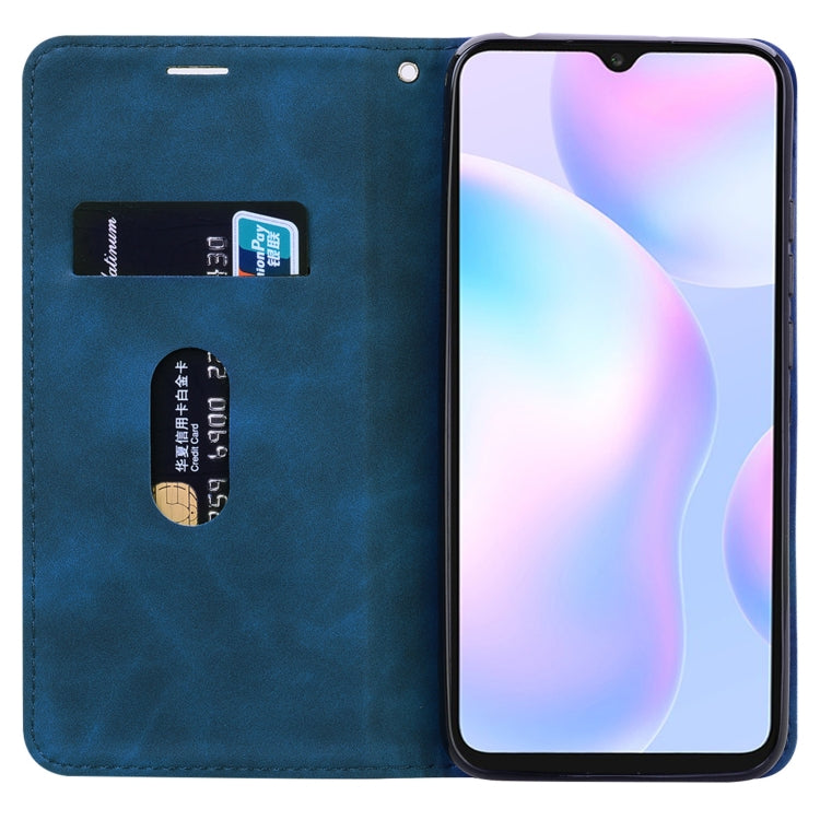 For Xiaomi Redmi 9 Frosted Business Magnetic Horizontal Flip PU Leather Case with Holder & Card Slot & Lanyard