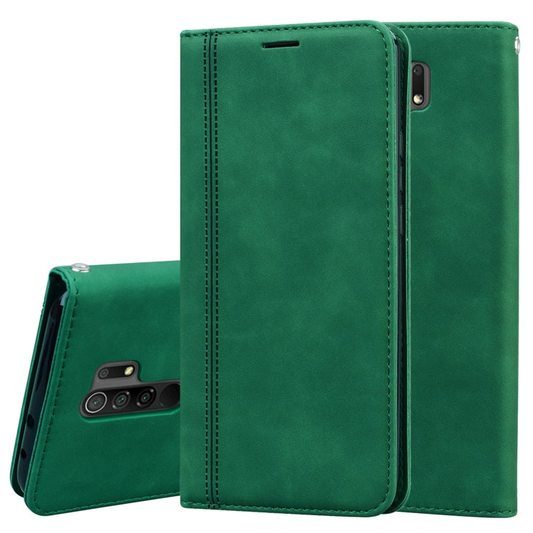 For Xiaomi Redmi 9 Frosted Business Magnetic Horizontal Flip PU Leather Case with Holder & Card Slot & Lanyard