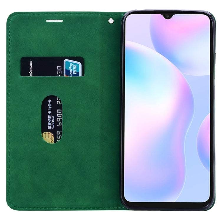 For Xiaomi Redmi 9 Frosted Business Magnetic Horizontal Flip PU Leather Case with Holder & Card Slot & Lanyard