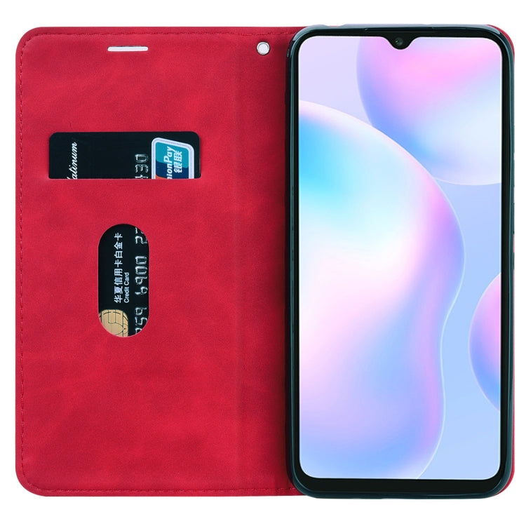 For Xiaomi Redmi 9 Frosted Business Magnetic Horizontal Flip PU Leather Case with Holder & Card Slot & Lanyard