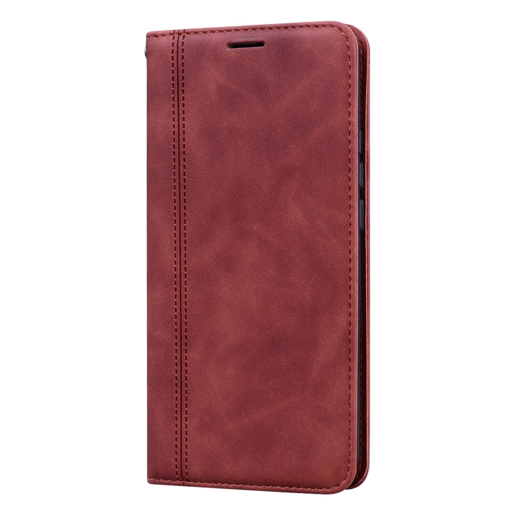 For Xiaomi Redmi 9 Frosted Business Magnetic Horizontal Flip PU Leather Case with Holder & Card Slot & Lanyard