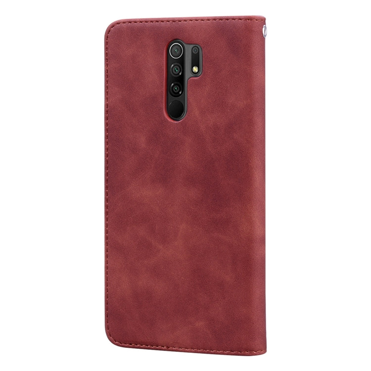 For Xiaomi Redmi 9 Frosted Business Magnetic Horizontal Flip PU Leather Case with Holder & Card Slot & Lanyard