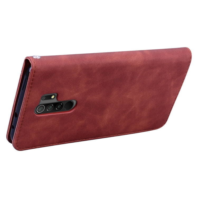 For Xiaomi Redmi 9 Frosted Business Magnetic Horizontal Flip PU Leather Case with Holder & Card Slot & Lanyard