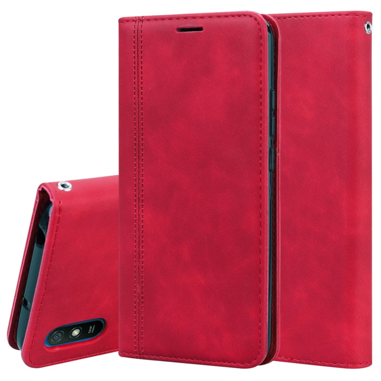 For Xiaomi Redmi 9A Frosted Business Magnetic Horizontal Flip PU Leather Case with Holder & Card Slot & Lanyard