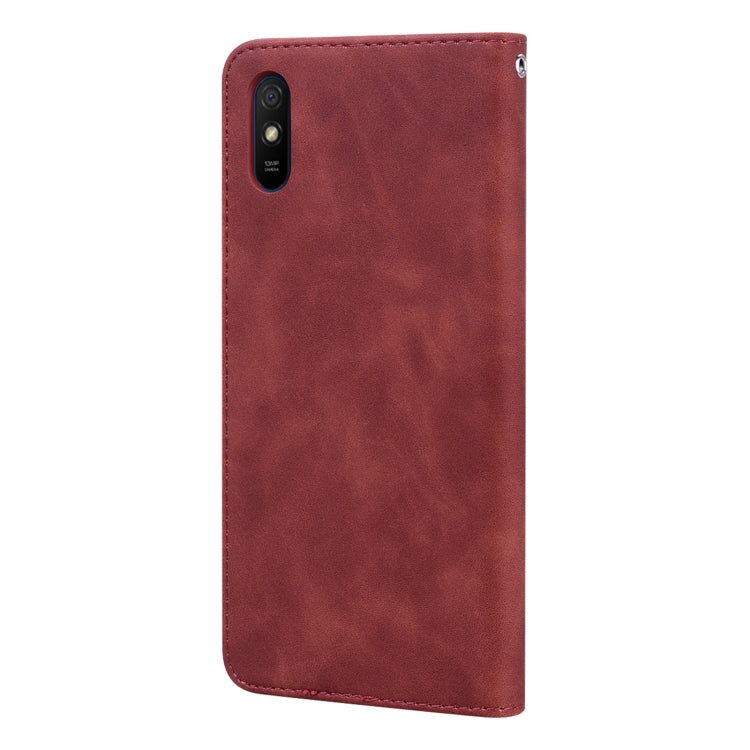 For Xiaomi Redmi 9A Frosted Business Magnetic Horizontal Flip PU Leather Case with Holder & Card Slot & Lanyard