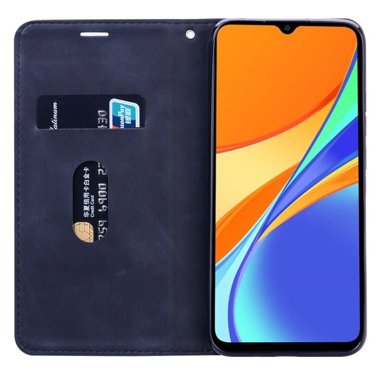 For Xiaomi Redmi 9C Frosted Business Magnetic Horizontal Flip PU Leather Case with Holder & Card Slot & Lanyard