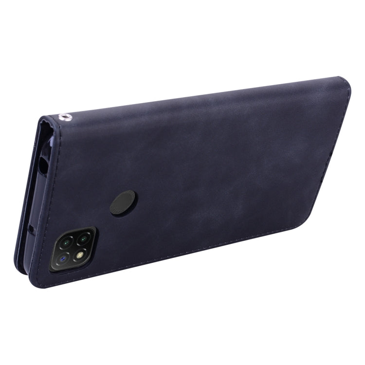 For Xiaomi Redmi 9C Frosted Business Magnetic Horizontal Flip PU Leather Case with Holder & Card Slot & Lanyard