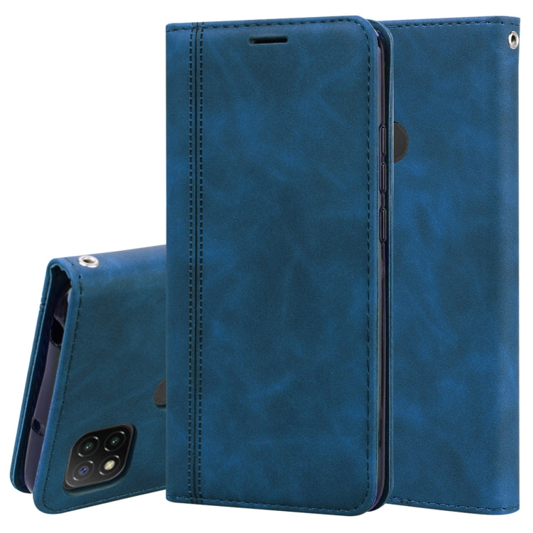 For Xiaomi Redmi 9C Frosted Business Magnetic Horizontal Flip PU Leather Case with Holder & Card Slot & Lanyard