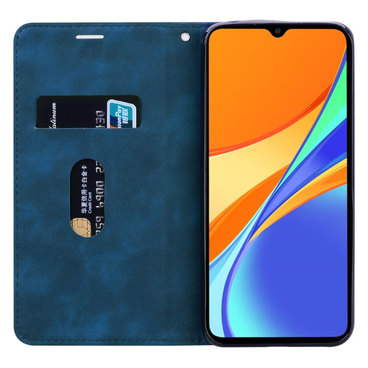 For Xiaomi Redmi 9C Frosted Business Magnetic Horizontal Flip PU Leather Case with Holder & Card Slot & Lanyard