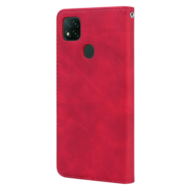 For Xiaomi Redmi 9C Frosted Business Magnetic Horizontal Flip PU Leather Case with Holder & Card Slot & Lanyard