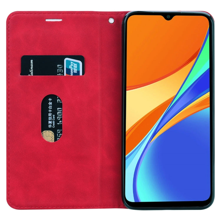 For Xiaomi Redmi 9C Frosted Business Magnetic Horizontal Flip PU Leather Case with Holder & Card Slot & Lanyard