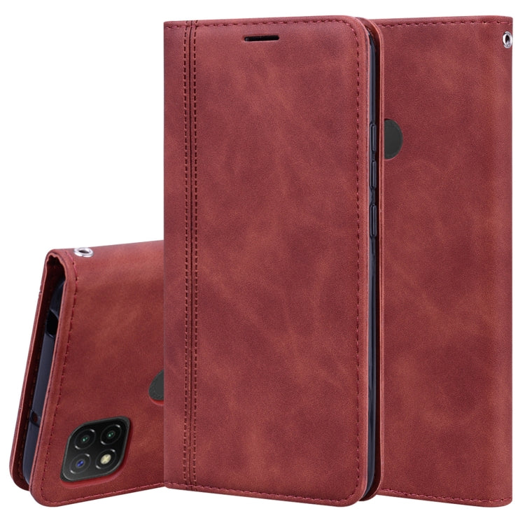 For Xiaomi Redmi 9C Frosted Business Magnetic Horizontal Flip PU Leather Case with Holder & Card Slot & Lanyard