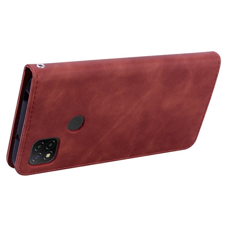 For Xiaomi Redmi 9C Frosted Business Magnetic Horizontal Flip PU Leather Case with Holder & Card Slot & Lanyard