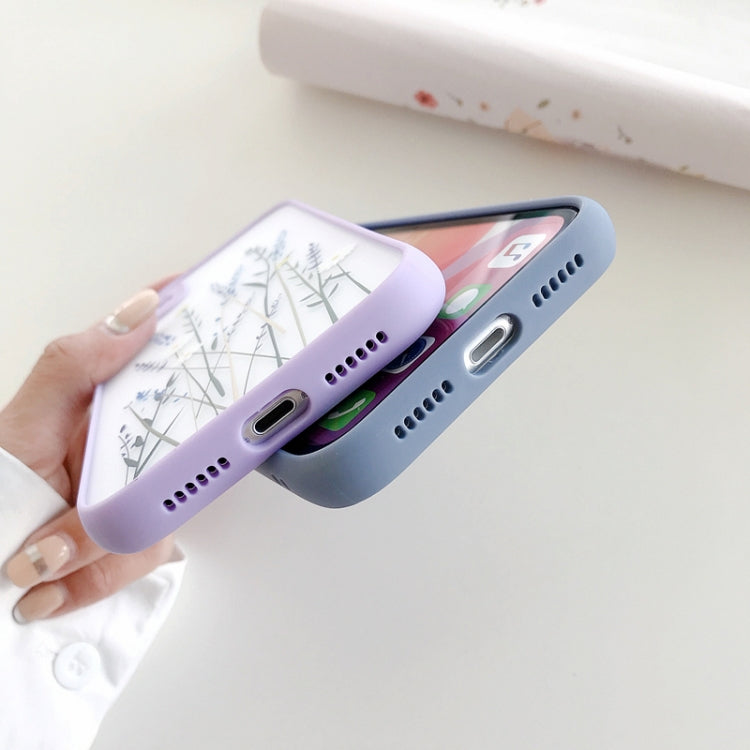 For iPhone 12 mini Precision Hole Skin Feel Flowers Plants Series Protective Case