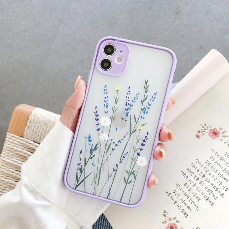 For iPhone 12 Pro Precision Hole Skin Feel Flowers Plants Series Protective Case