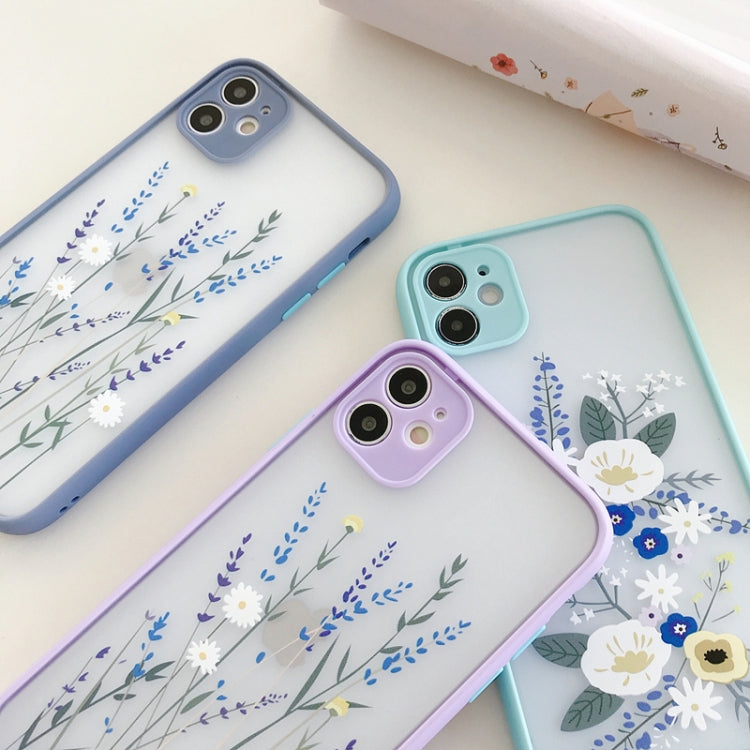 For iPhone 12 Pro Precision Hole Skin Feel Flowers Plants Series Protective Case