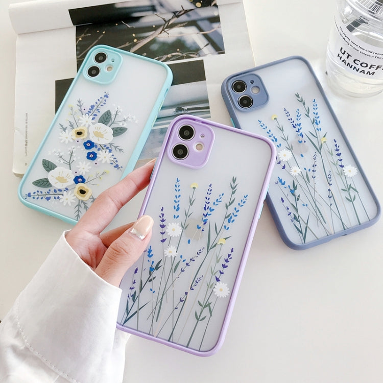 For iPhone 12 Pro Precision Hole Skin Feel Flowers Plants Series Protective Case
