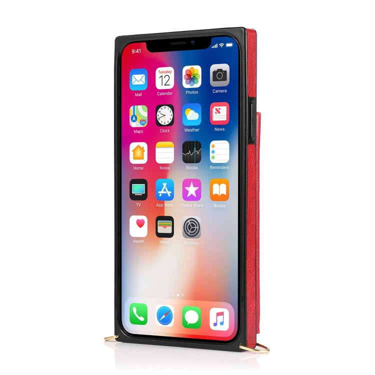 For iPhone 11 Pro Square Zipper Wallet Bag TPU+PU Back Cover Case with Holder & Card Slots & Wallet & Cross-body Strap