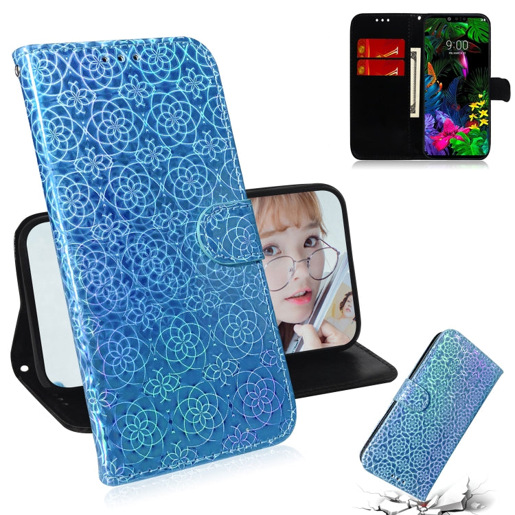For LG G8 ThinQ Solid Color Colorful Magnetic Buckle Horizontal Flip PU Leather Case with Holder & Card Slots & Wallet & Lanyard