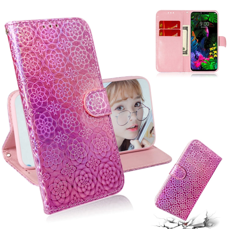 For LG G8 ThinQ Solid Color Colorful Magnetic Buckle Horizontal Flip PU Leather Case with Holder & Card Slots & Wallet & Lanyard