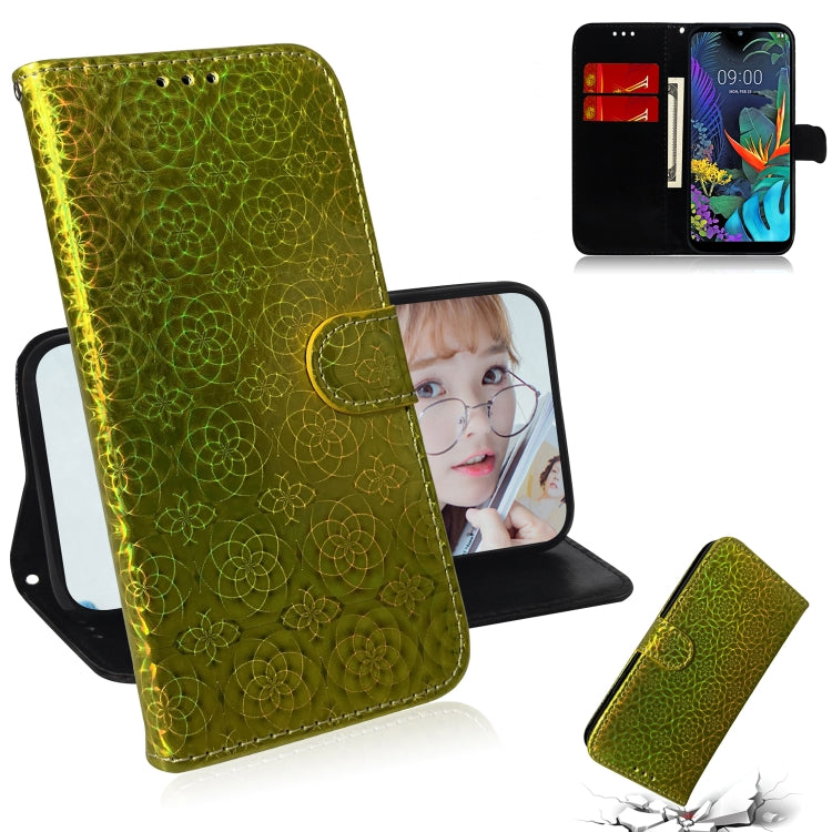 For LG K50 / Q60 Solid Color Colorful Magnetic Buckle Horizontal Flip PU Leather Case with Holder & Card Slots & Wallet & Lanyard